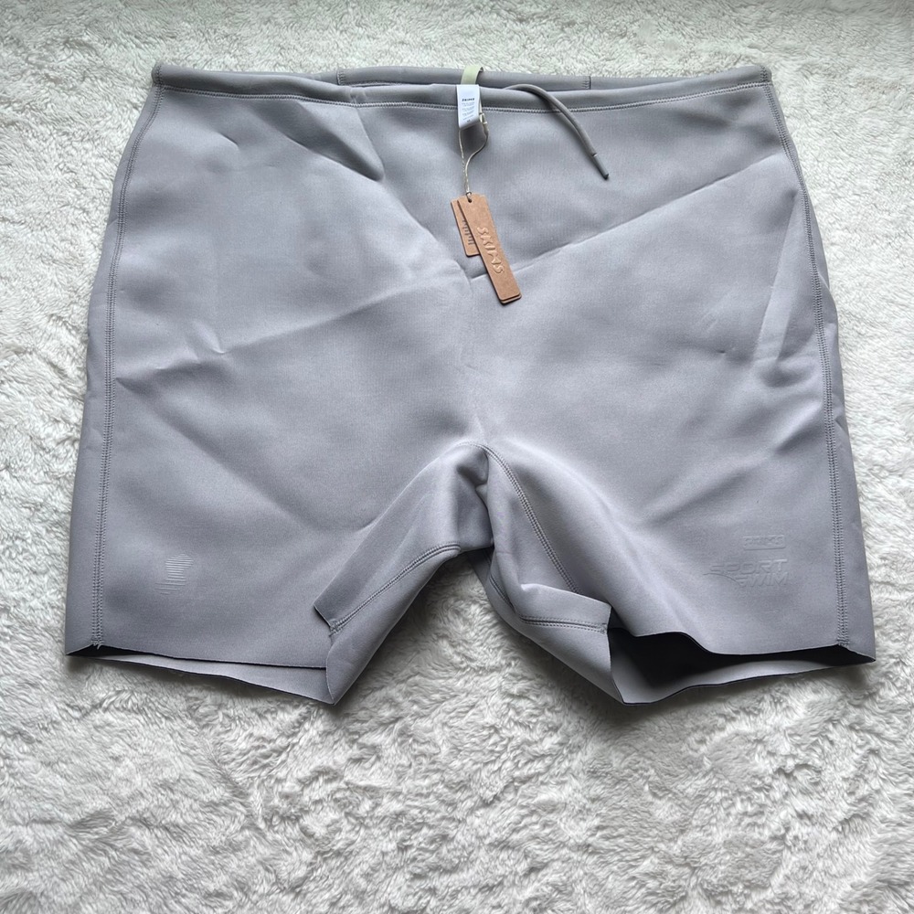 SKIMS Womens Sport Swim Mid Waist Short Chrome Grey SW-MWS-0053 Plus Size 4X NWT